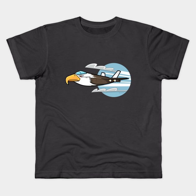 Eagle Fighter Plane Kids T-Shirt by doodles by smitharc